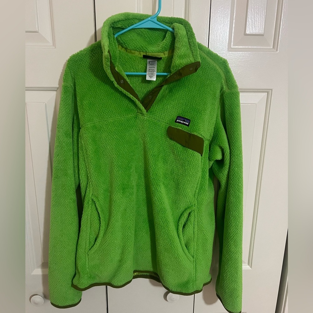 EUC Patagonia Women's Re-Tool Snap-T Fleece Pullover, size XL, Bright Green